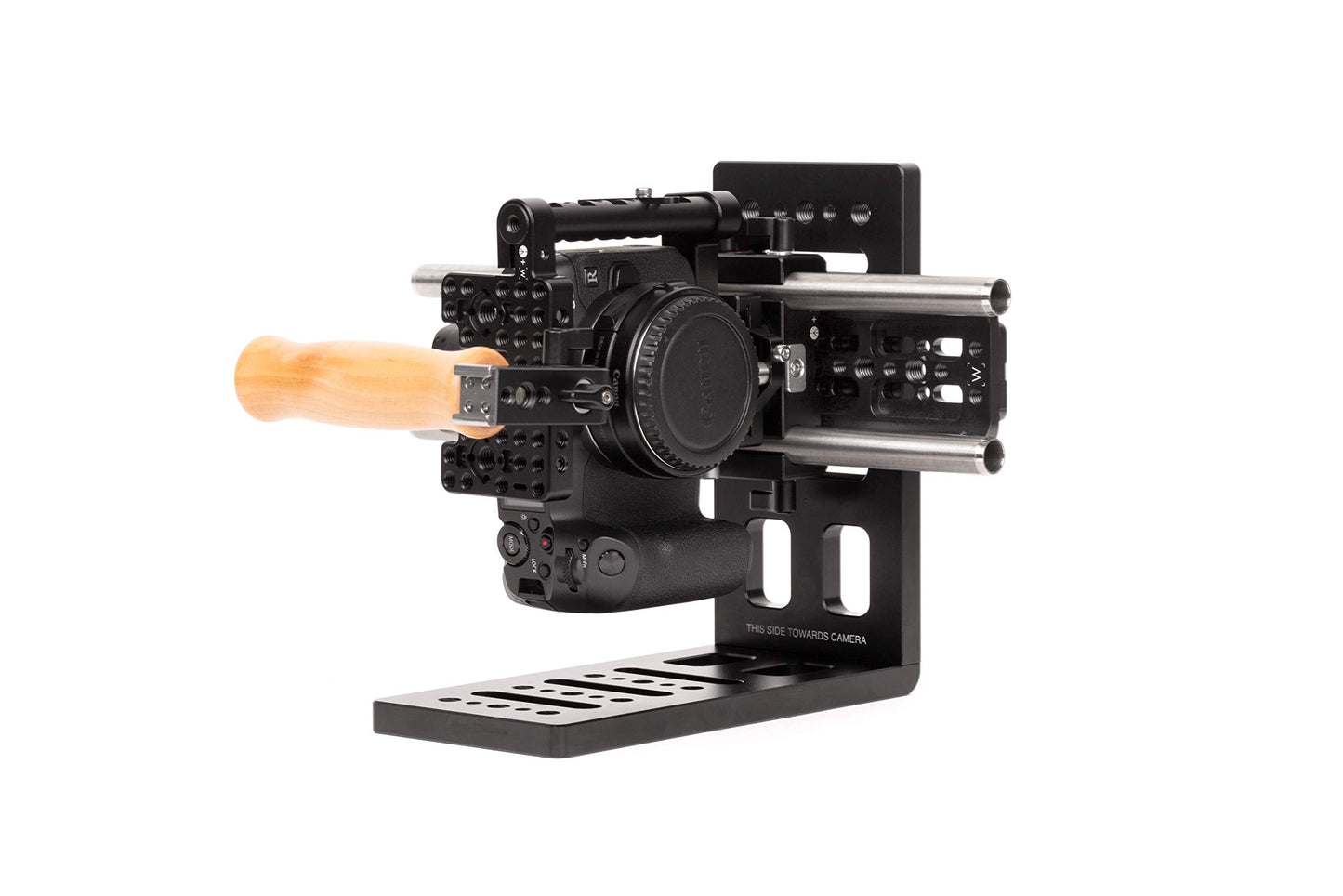 Wooden Camera Mini Vertical Camera Bracket, L-Shaped with 1/4-20 and 3/8-16 Threaded Holes, Made of Durable CNC Machined Aluminum, Small Version