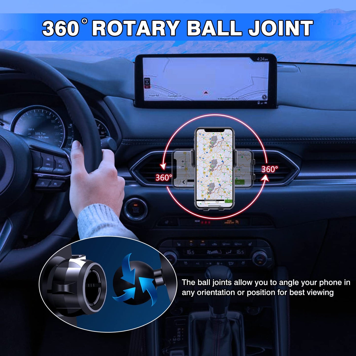 Karltys Car Phone Holder, Car Phone Mount Air Vent Hands Free, Dedicated Phone Stand for Mazda CX-5 2017-2025 CX5 Accessories Interior