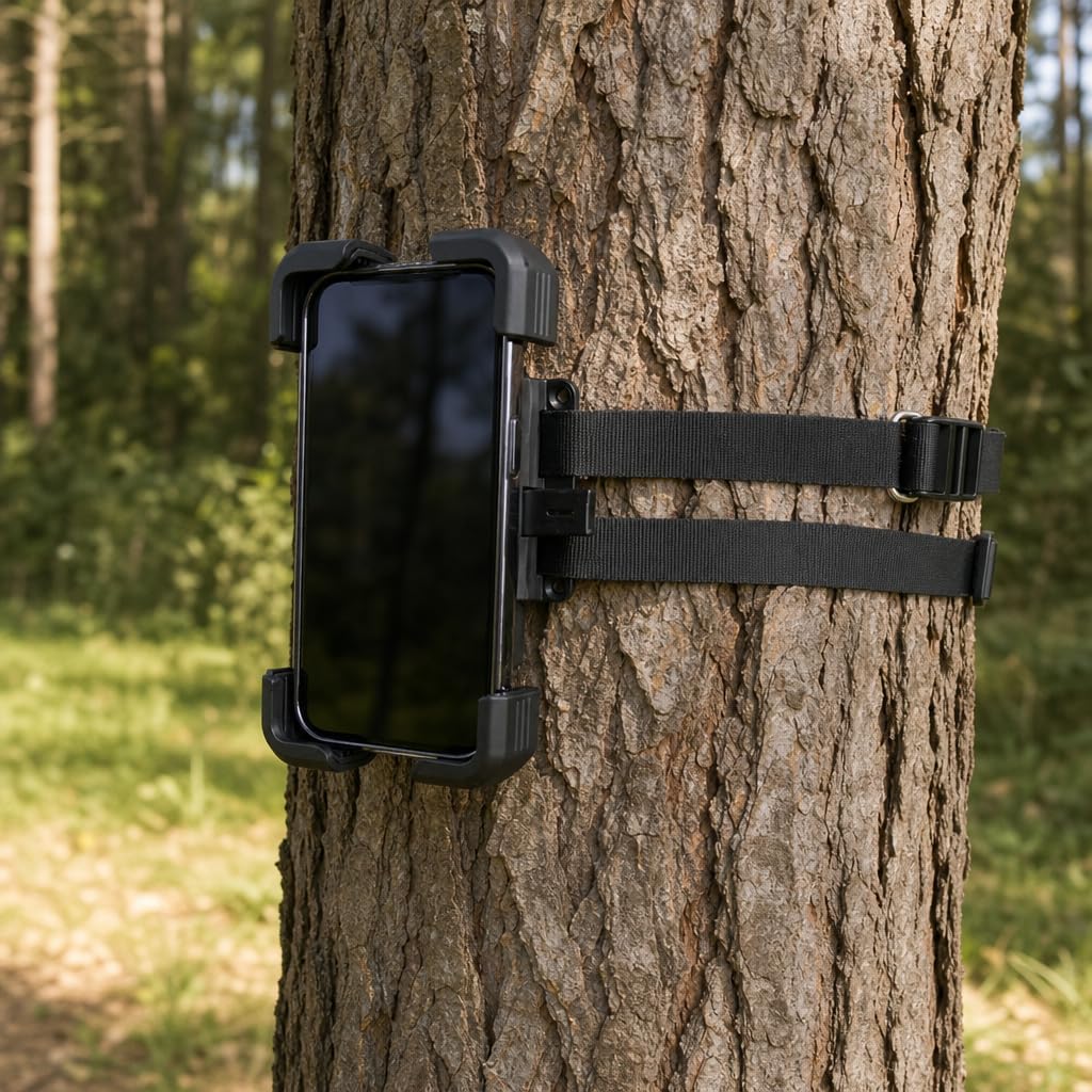 Mounti Mounting Plate with 17mm Ball for Smartphones, GPS, Trail Cams, Black, Tough UV + Weather Resistant Polymer