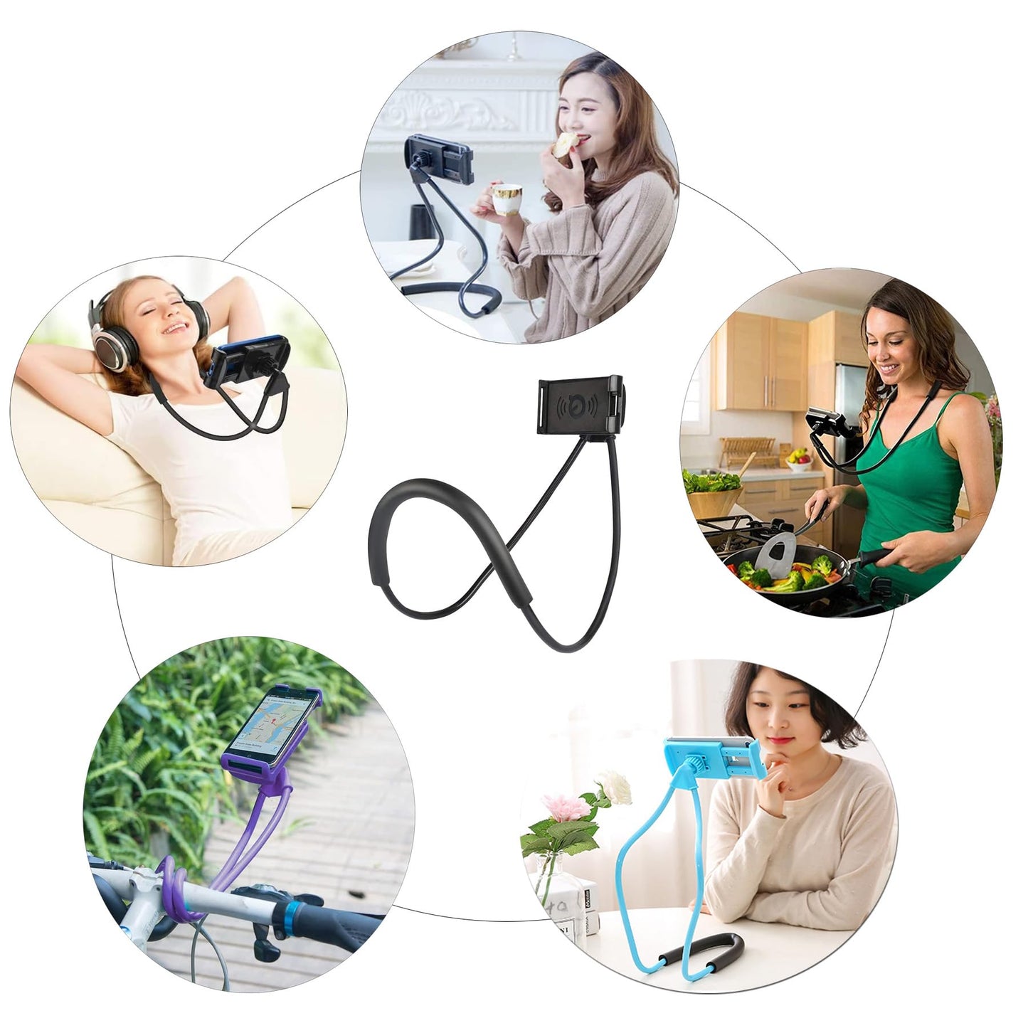 Lazy Cell Phone Holder, Universal Cell Phone Holder for Smart Mobile Phone,Hanging on Neck Cell Phone Mount Holder ,Hands-Free Mobile Phone Holder on
