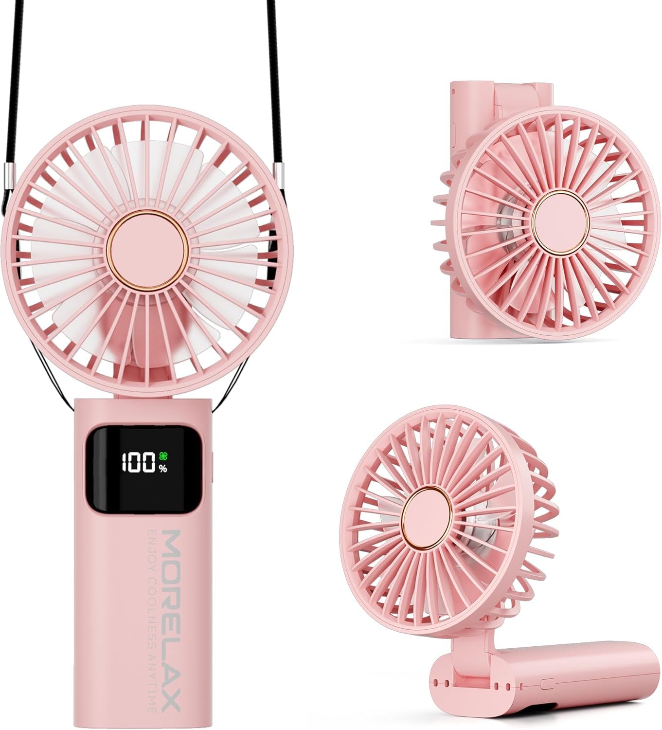 Portable Handheld Mini Fan, USB Rechargeable Fodable Personal Fans, 5 IN 1Cooling Table Fan, 4000mAh, 90 Adjustable, 6 Speed Strong Wind, Travel Fans