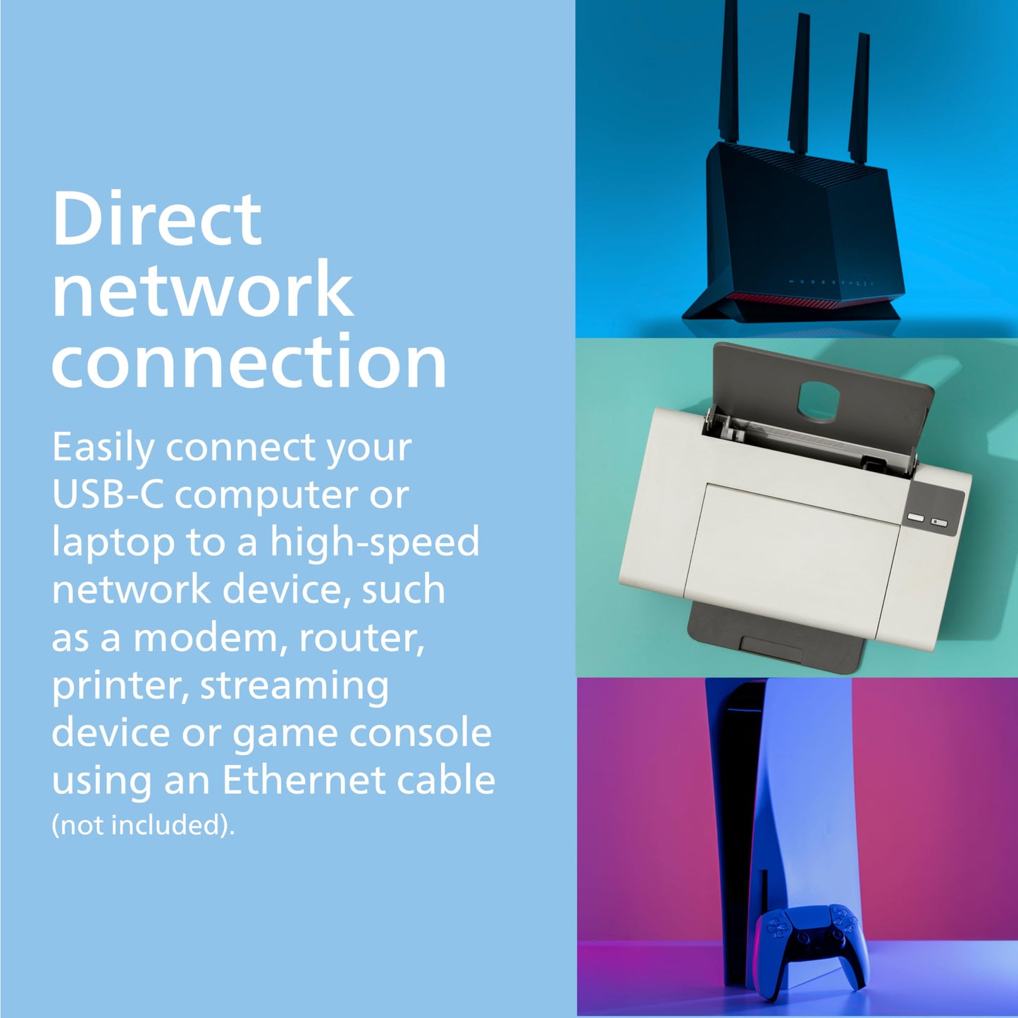 PHILIPS USB C to Ethernet Adapter, Transfer Data 1 Gbps