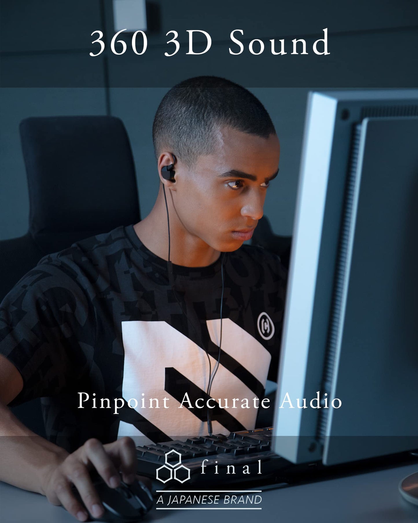 Final VR3000 Gaming Earphones for Immersive Spacious Experience - Open World Adventure, Virtual Reality & Spatial Environments - in-Line Microphone