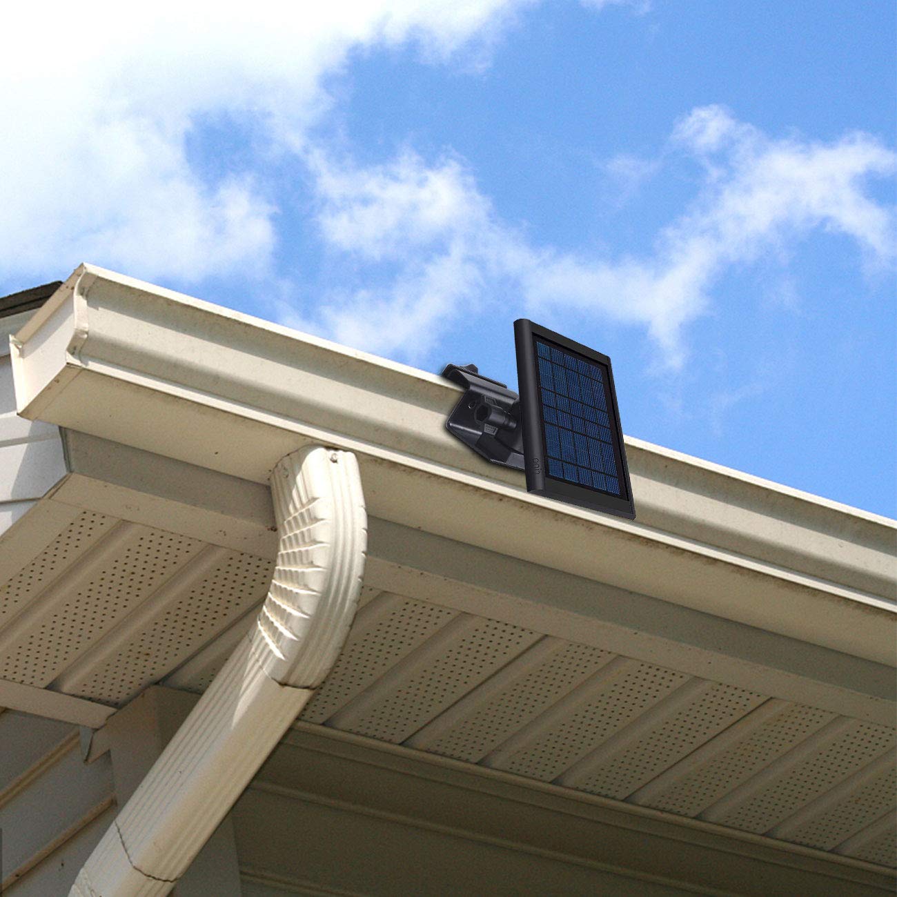 HOLACA Weatherproof Gutter Mount for Ring Solar Panel- Adjustable Aluminum Alloy Outdoor Mount Accessories for Ring Solar Panel (Black)