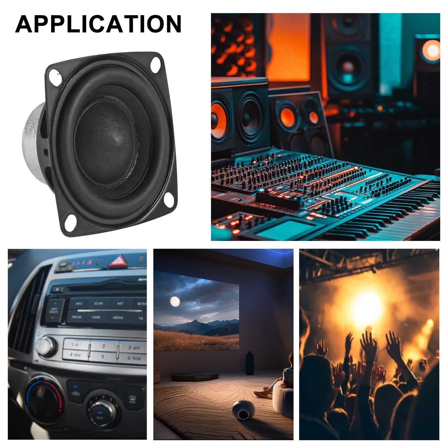 JUZITAO 2PCS 2" 2inch 4Ohm 10W Full Range Audio Speaker Stereo Woofer Loudspeaker 10W 4Ohm Bass Small Speaker with Fixing Holes