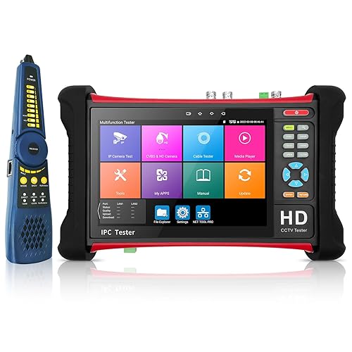 Rsrteng X7-ADHS CCTV Camera Tester 8K 32MP IP Camera Test 7-inch IPS Touch Screen Monitor CCTV Tester with HD TVI/CVI/AHD/SDI/CVBS/Support POE WiFi HD