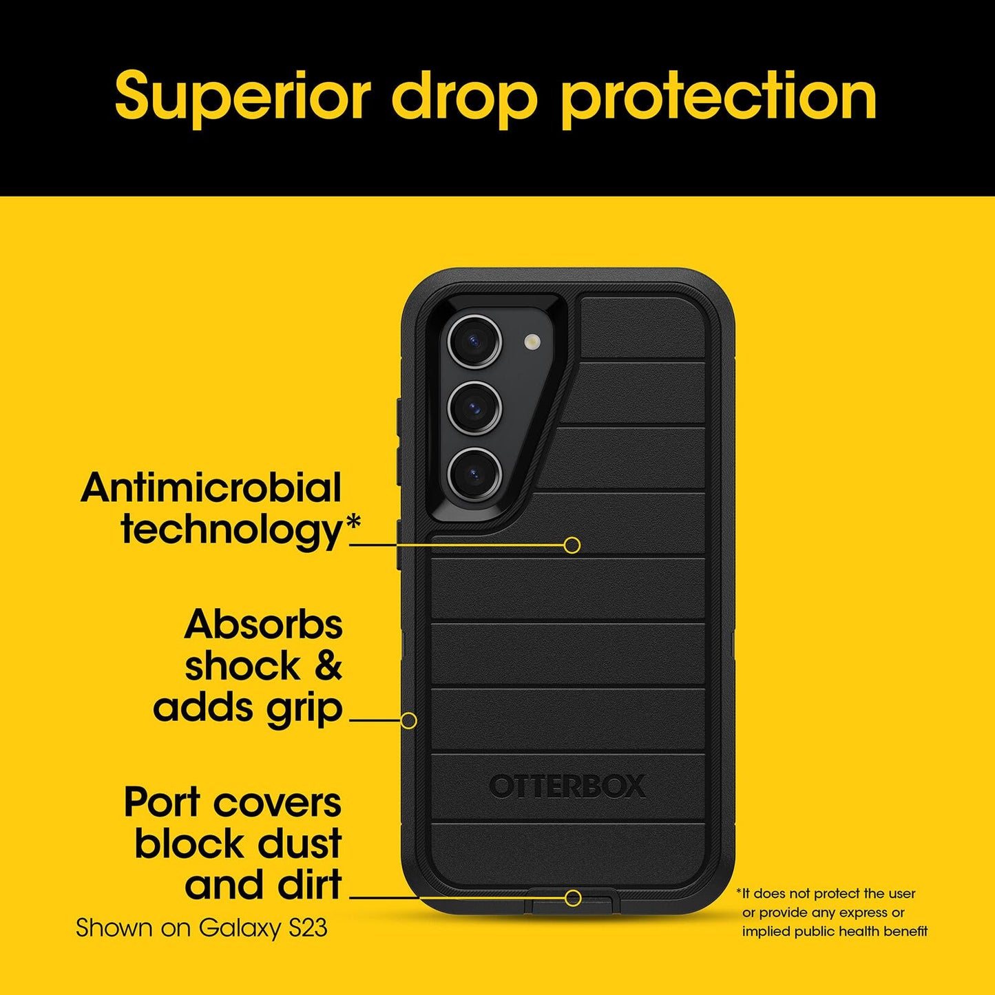 OtterBox Samsung Galaxy S24+ Plus Defender Series Pro Case - Black, Rugged & Durable, with Port Protection, Includes Holster Clip Kickstand