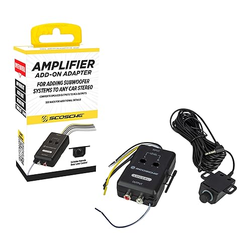 Scosche LOC2SL Line Output Converter with Remote Control Knob - 2CH High/Low RCA Converter Car Audio - Ideal for Subwoofer Amp - Line Level Converter