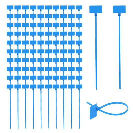 T Tulead Wire Zip Ties Blue Cable Tags Label Tag Ties Nylon Marker Cable Ties Cable Management Cord Identification Tags Zip Ties Pack of 100