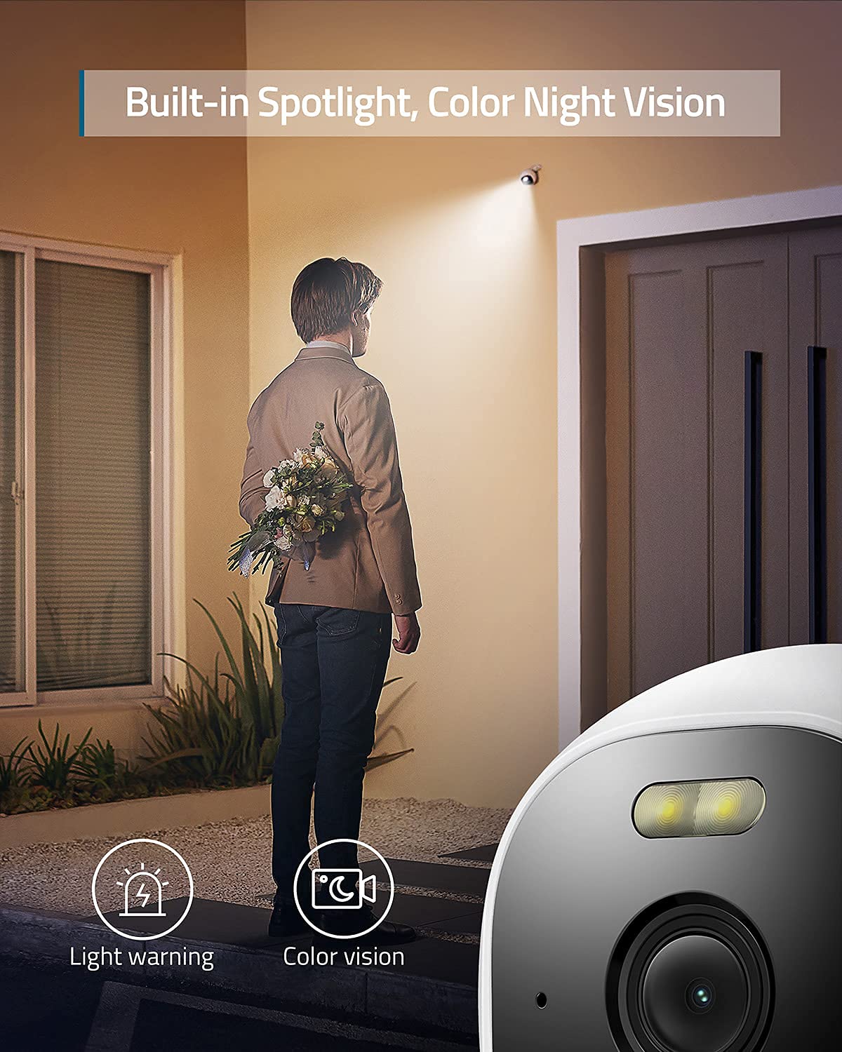eufy Security Outdoor Cam E220, All-in-One Outdoor Security Camera with 2K Resolution, Spotlight, Color Night Vision, No Monthly Fees, Wired Camera