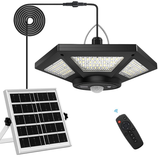AEQ Solar Shed Light Indoor Outdoor Work in Daytime with Remote Control, 360° Lighting Waterproof Solar Indoor Lights with Motion Sensor/Timer/5 Modes