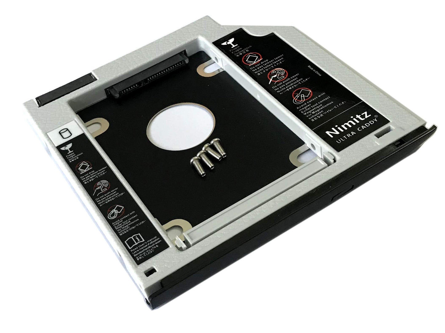 Nimitz 2nd HDD SSD Hard Drive Caddy for Hp Elitebook 2540p 2530p with Faceplate