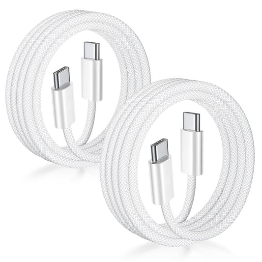 USB C to USB C Cable 3FT Certified 2Pack 60W usbc Woven Fast Charging Type C Charger Cord Compatible with iPhone 17/16 Pro Max Plus Samsung S23 Note