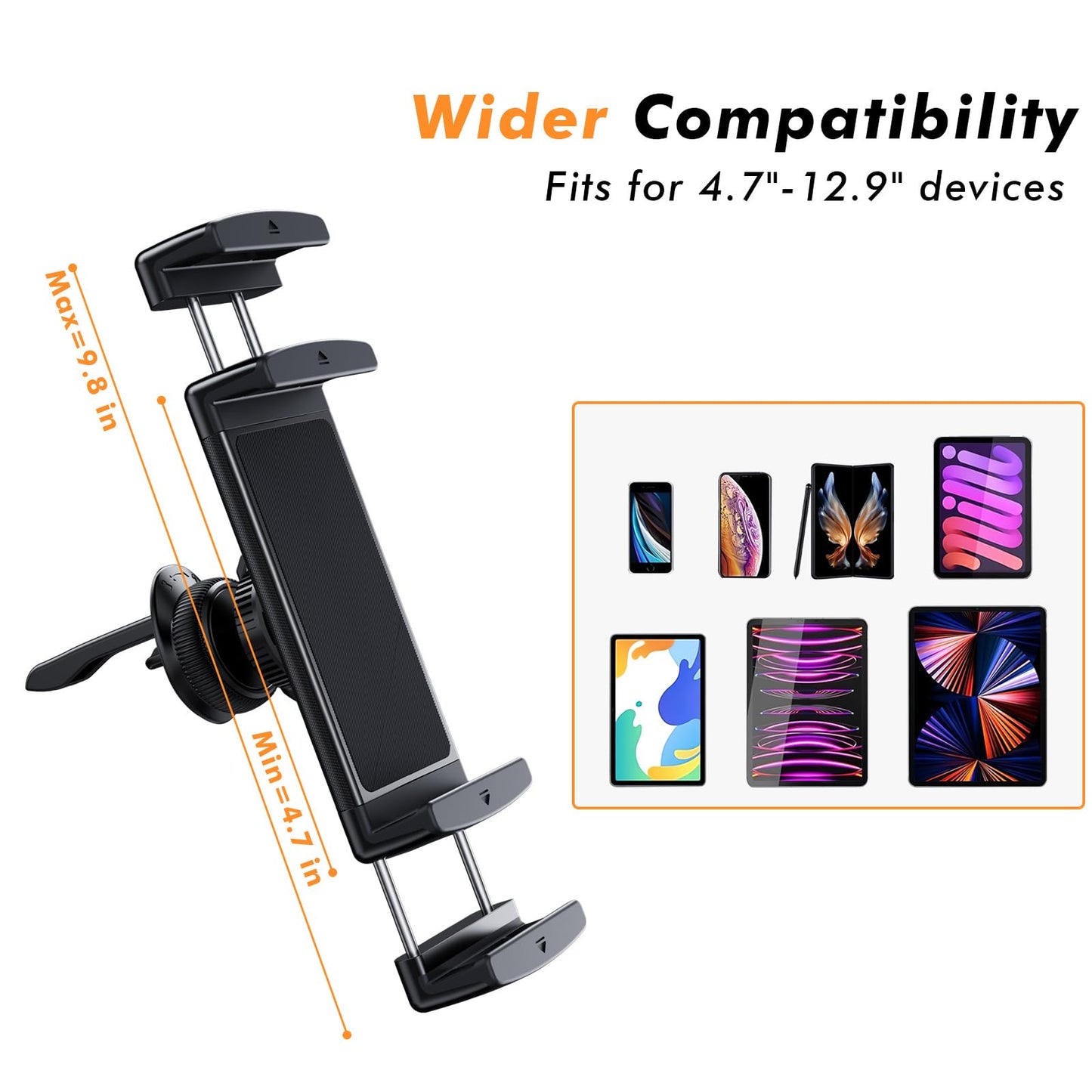 OATSBASF for Z Fold 7 Car Mount, Air Vent Clip Phone Holder for Your Car for Samsung Galaxy Z Fold 7 6 5 4 3 Accessories, Compatible for Google Pixel