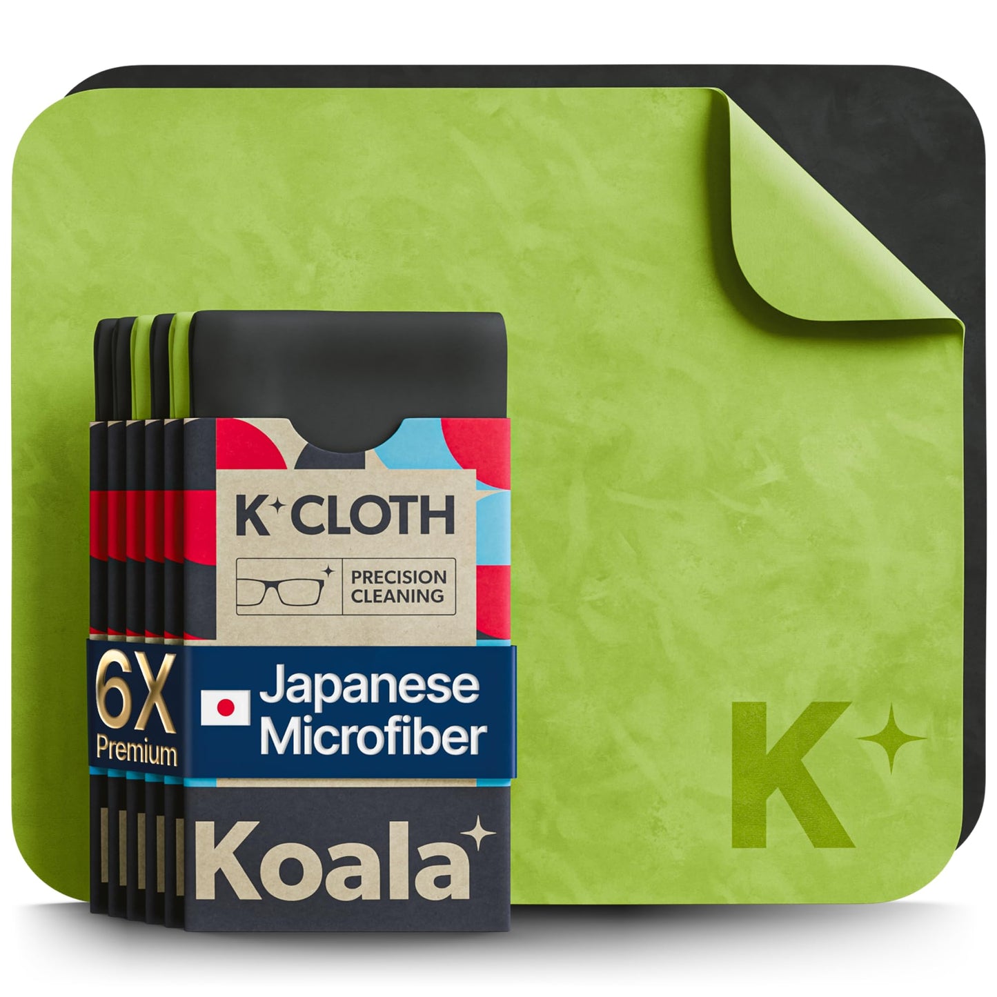 Koala Lens Cleaning Cloth | Japanese Microfiber | Glasses Cleaning Cloths | Eyeglass Lens Cleaner | Eyeglasses, Camera, VR/AR Headset, and Screen