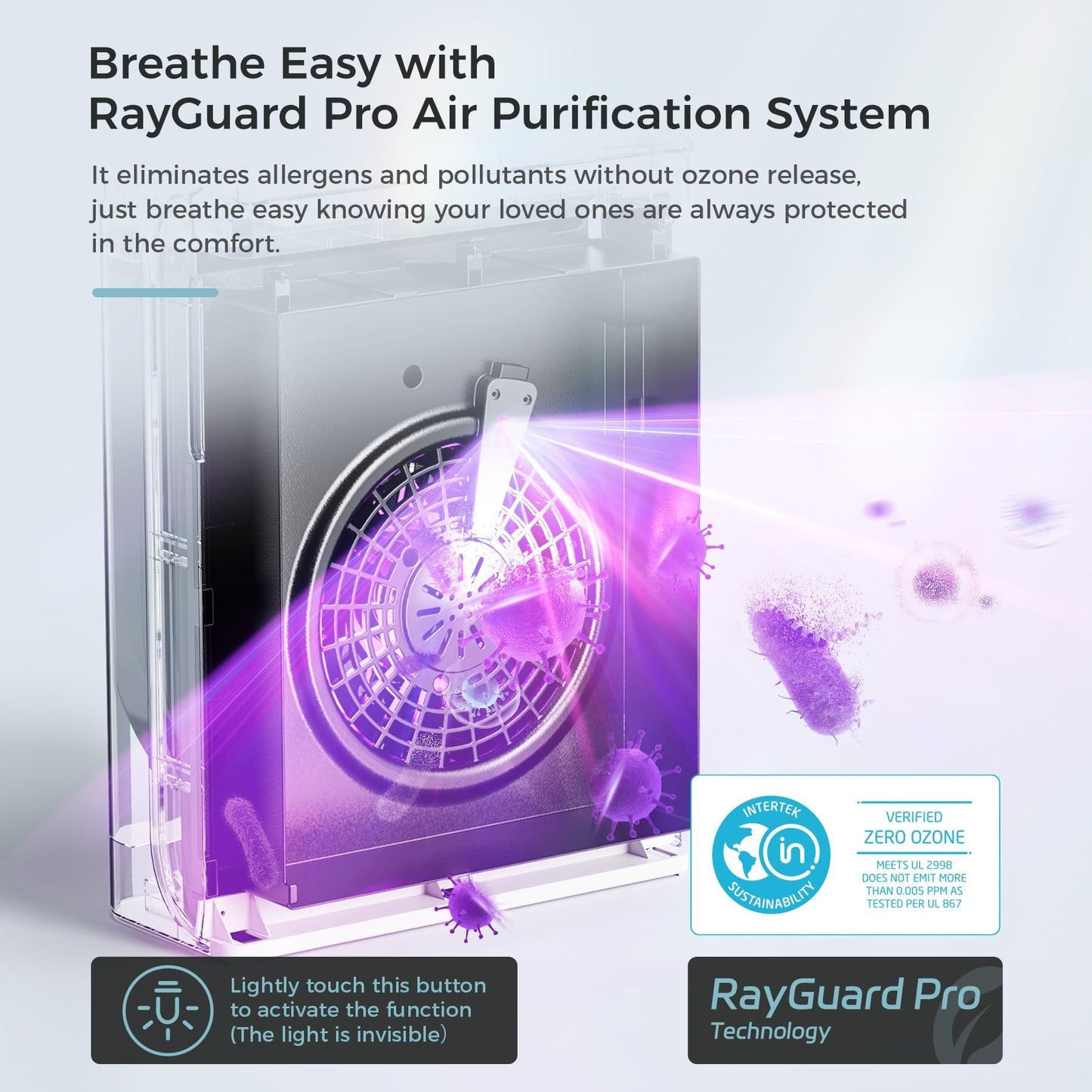 AROEVE Air Purifiers for Home with Air Quality Indication and Auto-MK07