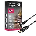 GE USB-C to HDMI 2.0 Cable, 6ft - 4K@60Hz UHD Video & Audio, Plug & Play, High-Speed 18Gbps, Compatible with MacBook, Chromebook, Laptops & More