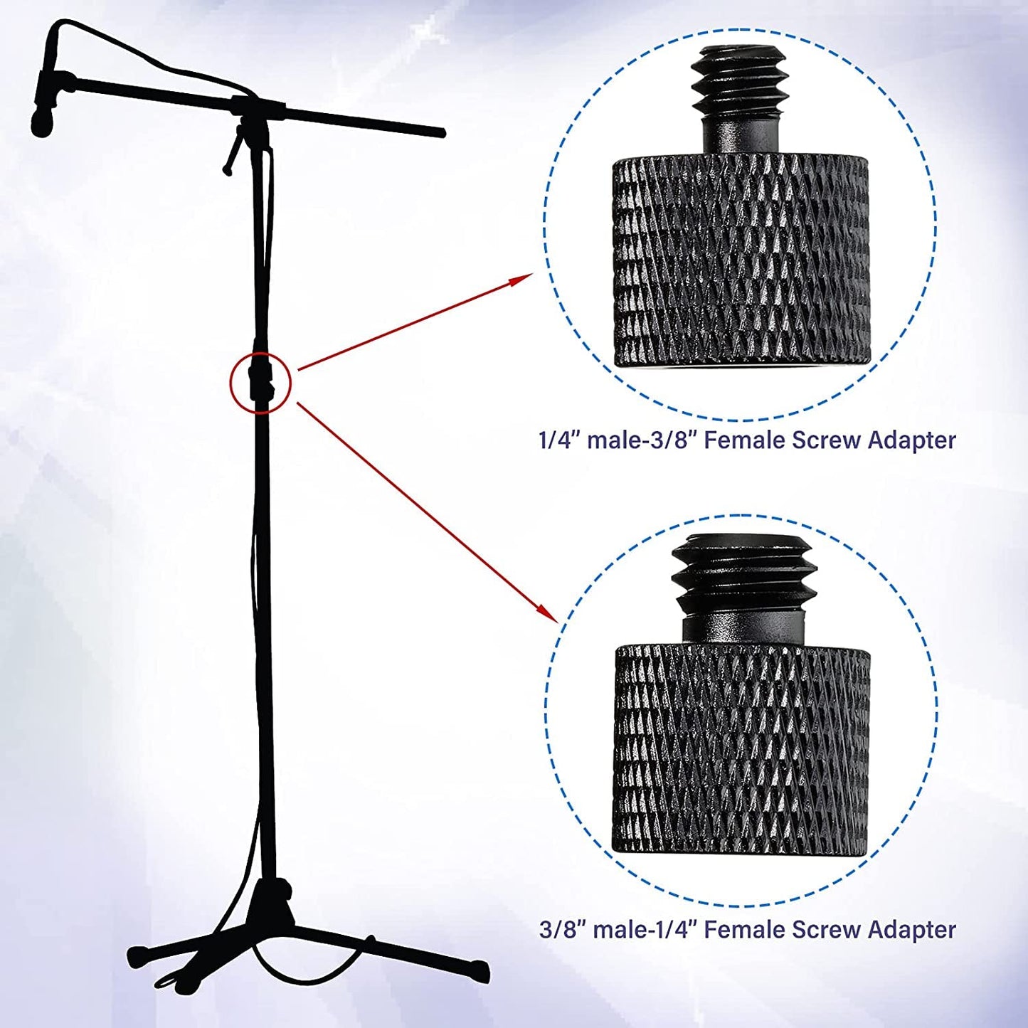 DUWUZEST Aluminum Alloy 1/4 to 3/8 & 3/8 to 1/4 Camera Tripod Adapter - Male to Female Screw for Camera, Mount, Monitor