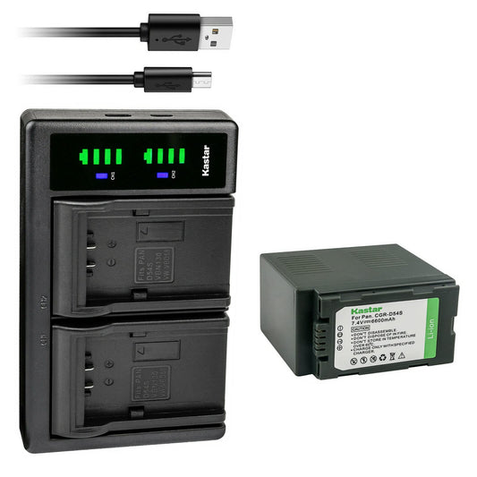 Kastar 1-Pack CGA-D54 Battery and LTD2 USB Charger Replacement for Panasonic AG-DVX100, AG-DVX100B AG-DVX100BE AG-DVX100BP, AG-DVX100E, AG-DVX102