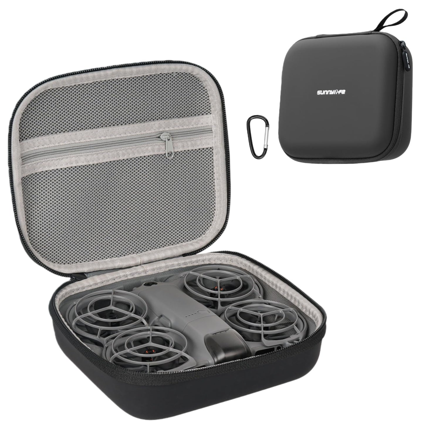 Honlyn Carrying Case for DJI Neo 2,PU Leather Storage Bag Camera Aceessories (for DJI NEO 2 Black)