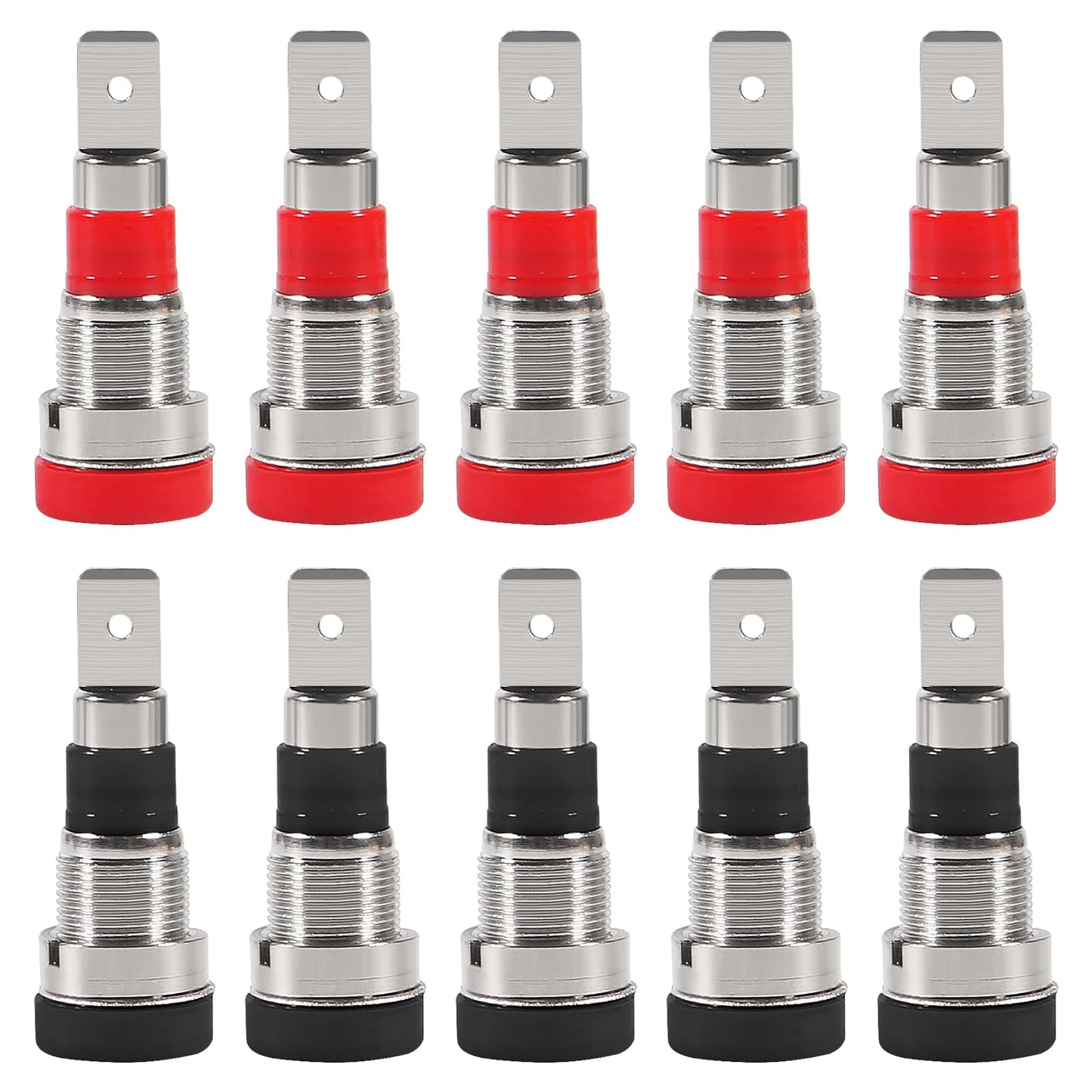 20pcs Black and Red 4mm Banana Jack Socket Female Adapter Panel Mount Binding Post for 4mm Banana Plug Connectors