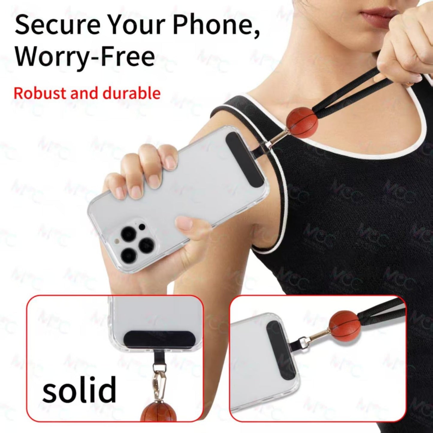 Yuxitonda Phone lanyard, phone lanyard with basketball pendant, phone crossbody strap (basketball)
