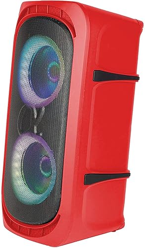 Alphasonik Reaktor One Portable Party Speaker Box High Power Alpha Bass Technology Wireless Bluetooth Mic and Guitar Inputs Phone Charger USB Player