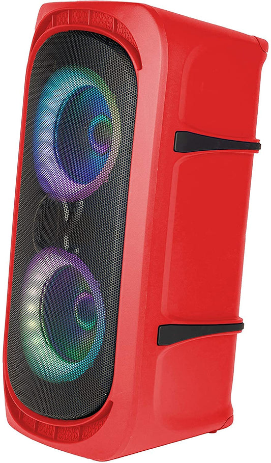 Alphasonik Reaktor One Portable Party Speaker Box High Power Alpha Bass Technology Wireless Bluetooth Mic and Guitar Inputs Phone Charger USB Player
