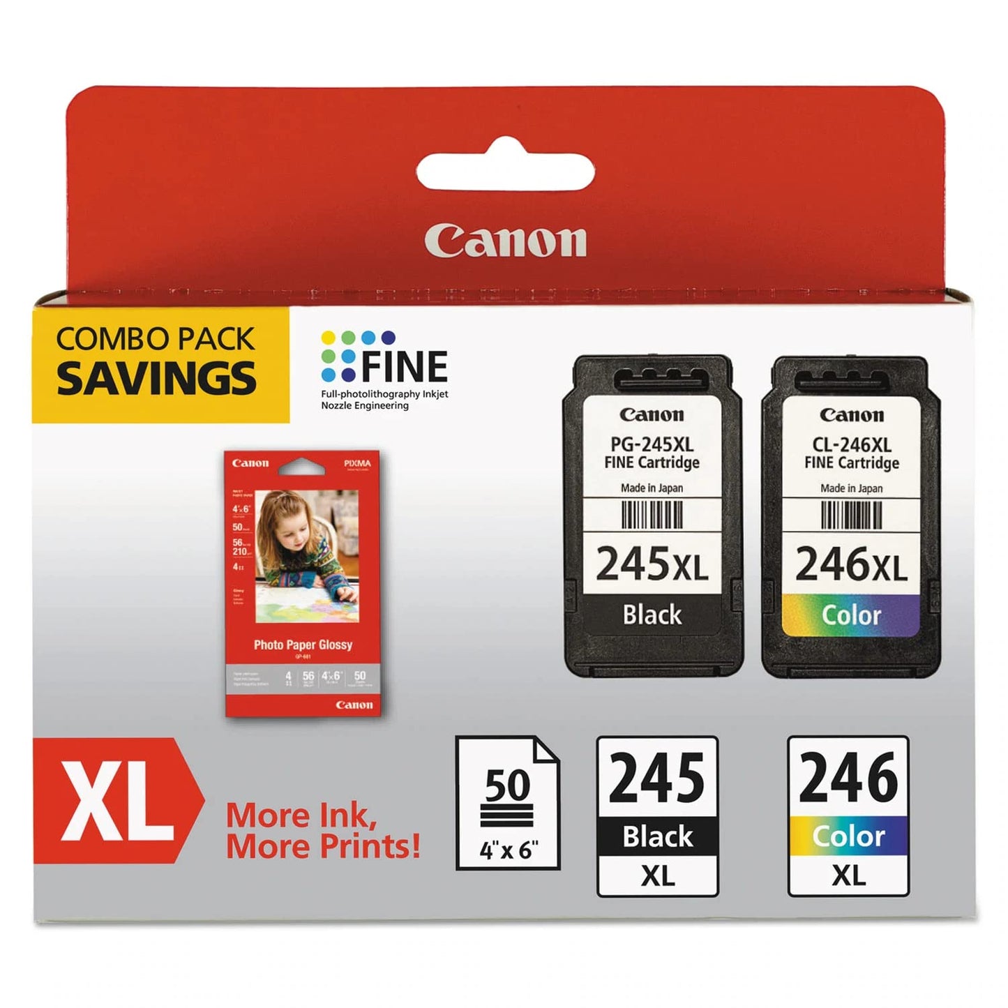 Canon CNM8278B005-8278B005 PG-245XL/CL-246XL Ink amp Paper Combo Pack
