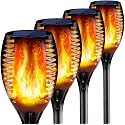 4PCs Solar Torch Lights Outdoor, 43 inch 96 LED, Waterproof Landscape Garden Pathway Light with Vivid Dancing Flickering Flames, with Auto On/Off Dusk