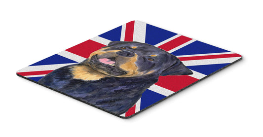 Caroline's Treasures SS4966MP Rottweiler with English Union Jack British Flag Mouse Pad, Hot Pad or Trivet for Home Office Gaming Working Computers