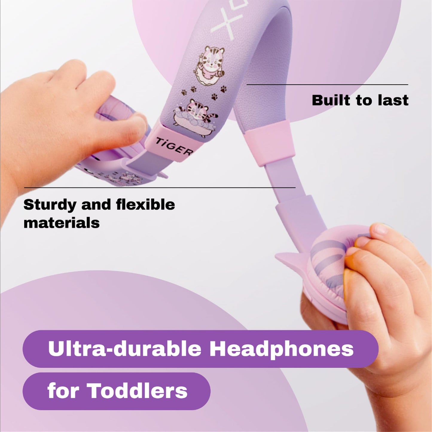 Kidrox Wired Toddler Headphones for 1-7 Years Old - 85dB Volume Limited Baby Headphones for Plane and Car Travel - Children Headset for Airplane, iPad