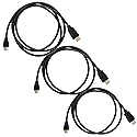 ChromaCast 3 Pack (3ft, 5ft, 10ft) High Definition Multimedia Interface MINI Cable 48Gbps High-Speed, 8K@60Hz, 4K@120Hz, Gold-Plated Plugs, Ethernet