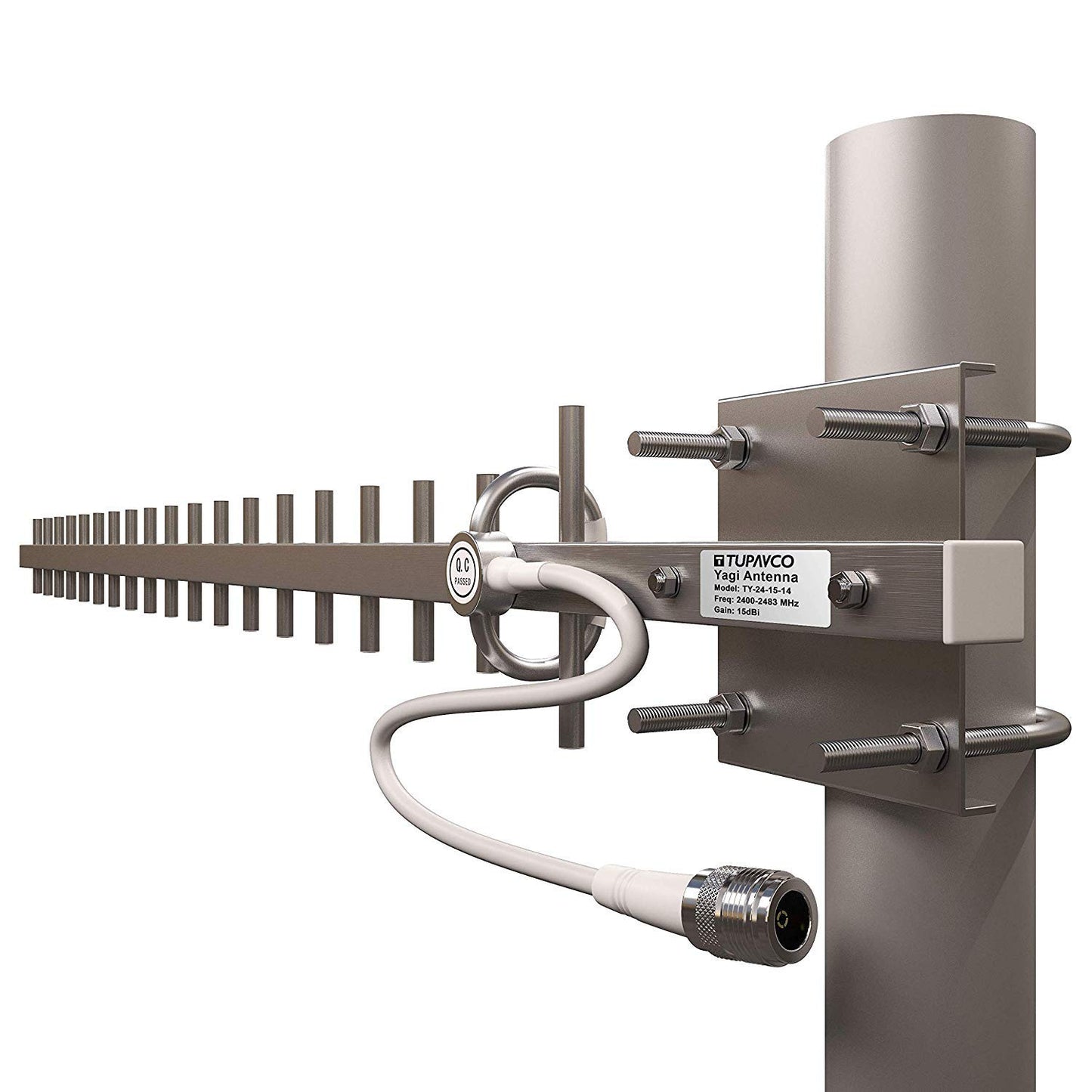 Tupavco TP513 Yagi WiFi Antenna 2.4GHz (17dBi) Outdoor Directional Signal (H:25° V:24°) Long Distance Range (High-Gain Weatherproof) Wireless Network