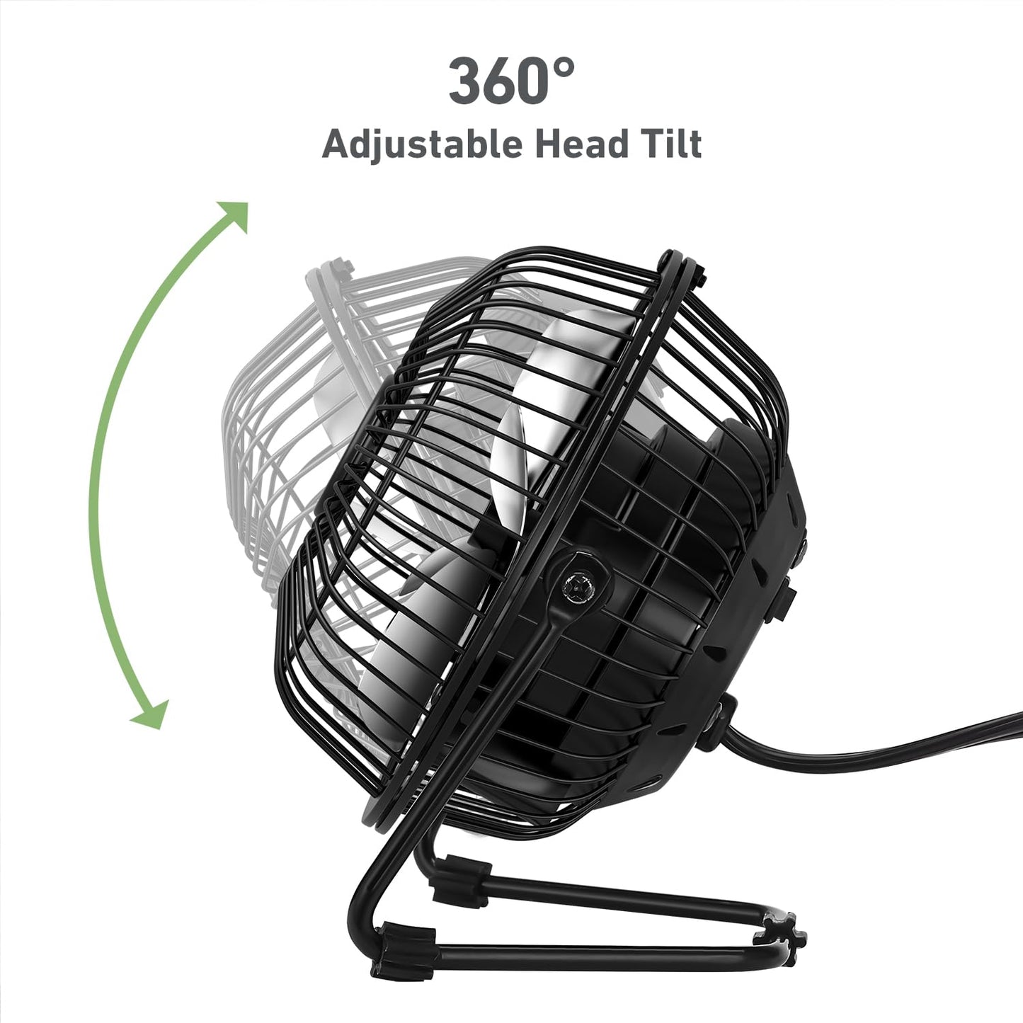 HOLMES Mini High Velocity Desk Fan 4in 4 Blade Black