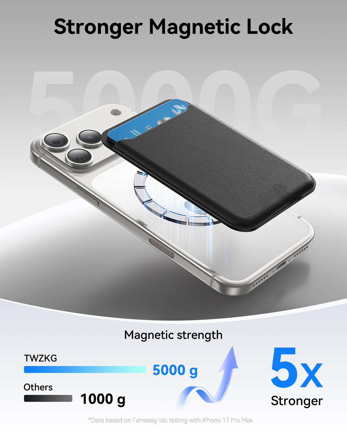 for MagSafe Wallet, 3 Card Holder, Magnetic Slim Phone Wallet for iPhone 17/16/15/14/13/12 Pro Max Plus Air Series,RFID Blocking Vegan Leather, Black