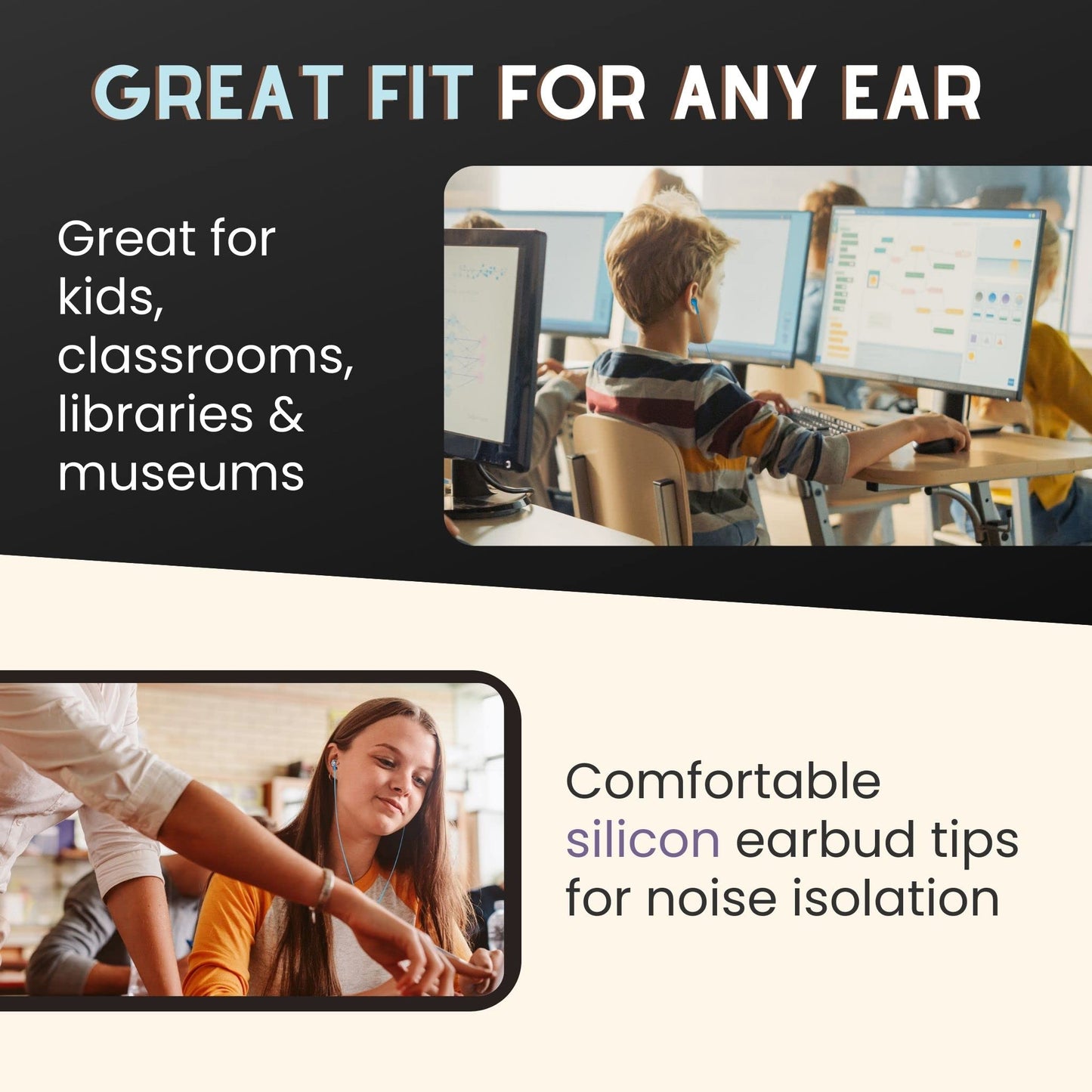 JustJamz Pearl White Bulk Earbuds 30 Pack - Wired Earphones 3.5mm Jack | Disposable Headphones for Classroom, Kids, Home & Family | Ear Buds Bulk