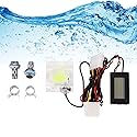 Yosoo PC 3 Way Flow Meter Digital Thermometer, Computer Water Cooling System Kit with Two Connectors and Clamps Water Cooling System Kit for Computer
