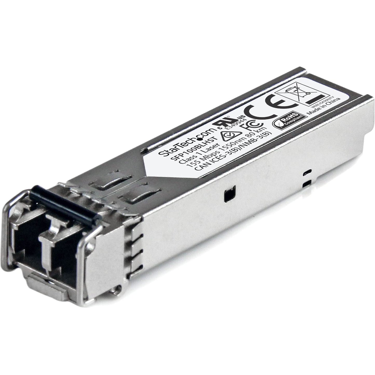StarTech.com MSA Uncoded Compatible SFP Module - 100BASE-LH - 100MbE Single Mode Fiber (SMF) Optic Transceiver - 100Mb Ethernet SFP - LC 80km - 1550nm