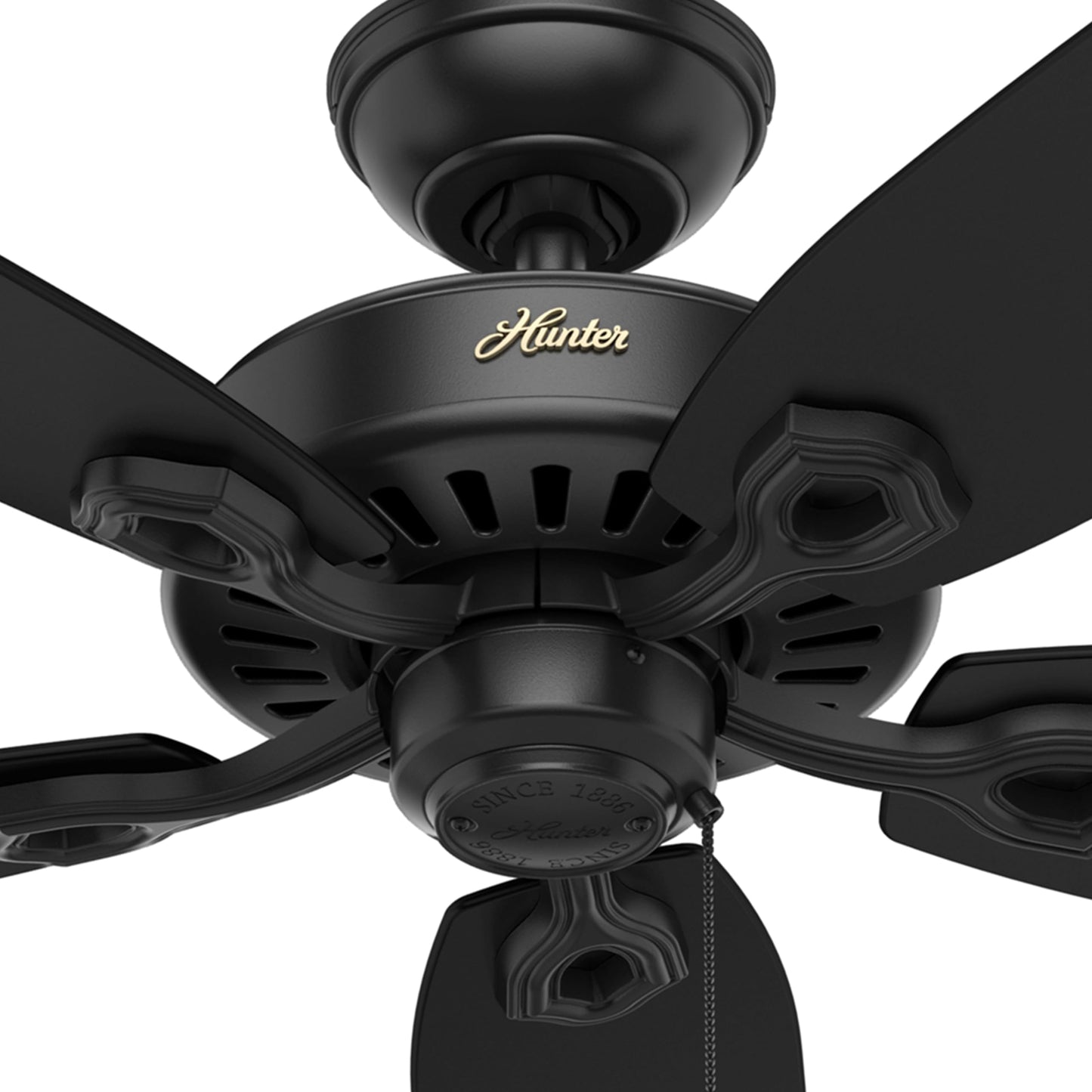 Hunter Fan 52in Ceiling Fan in Matte Black with Matte Black Reversible Fan Blades (Renewed)