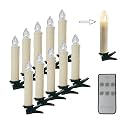 Flameless LED Taper Candles with Clips, 4” Battery Operated Window Candles with Remote Timer Mini LED Chandelier Candlesticks for Home Decor Wedding