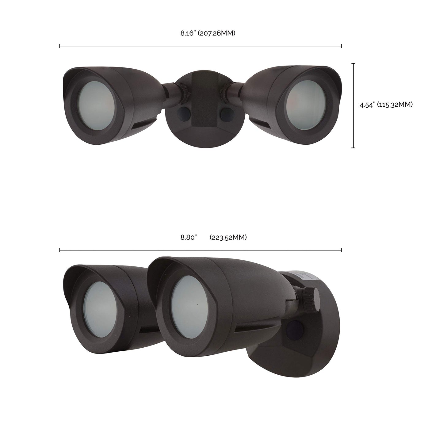 Satco 65/718 Dual Bullet-Head Security Flood Light, 4000K, Bronze