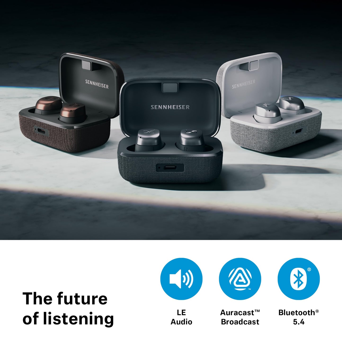 Sennheiser Momentum True Wireless 4 Smart Earbuds with Bluetooth 5.4, Crystal-Clear Sound, Comfortable Design, 30-Hour Battery Life, Adaptive ANC, LE…