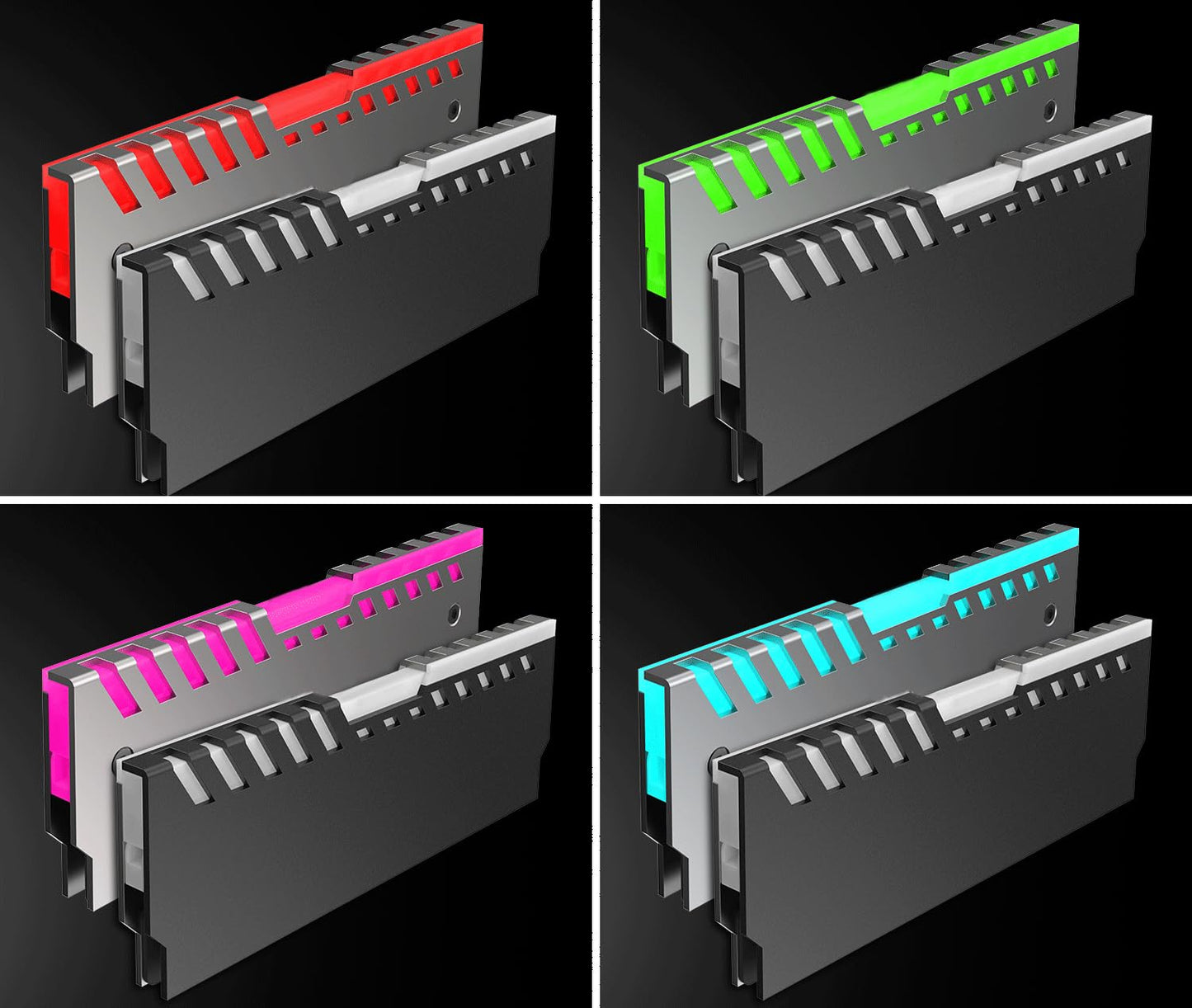 2Pcs RGB RAM Heatsink DDR DDR3 DDR4 Memory Radiator Vest Cooling Heat Spreader Cooler for Desktop PC Computer Gaming Overclocking