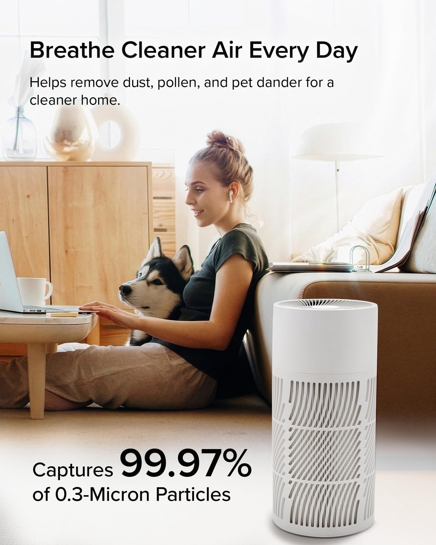 Nuwave OxyPure True HEPA Air Purifier, 360° Air Intake