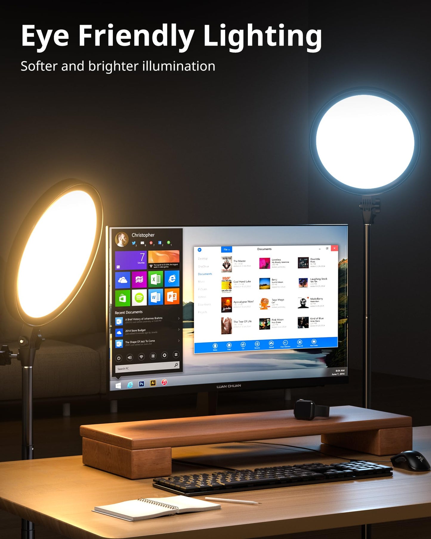 UBeesize Professional Ring Light with Stand, Phone Holder & Remote - 6500K Full-Screen LED Lighting for Makeup, Photography, Studio, Barber, and Live