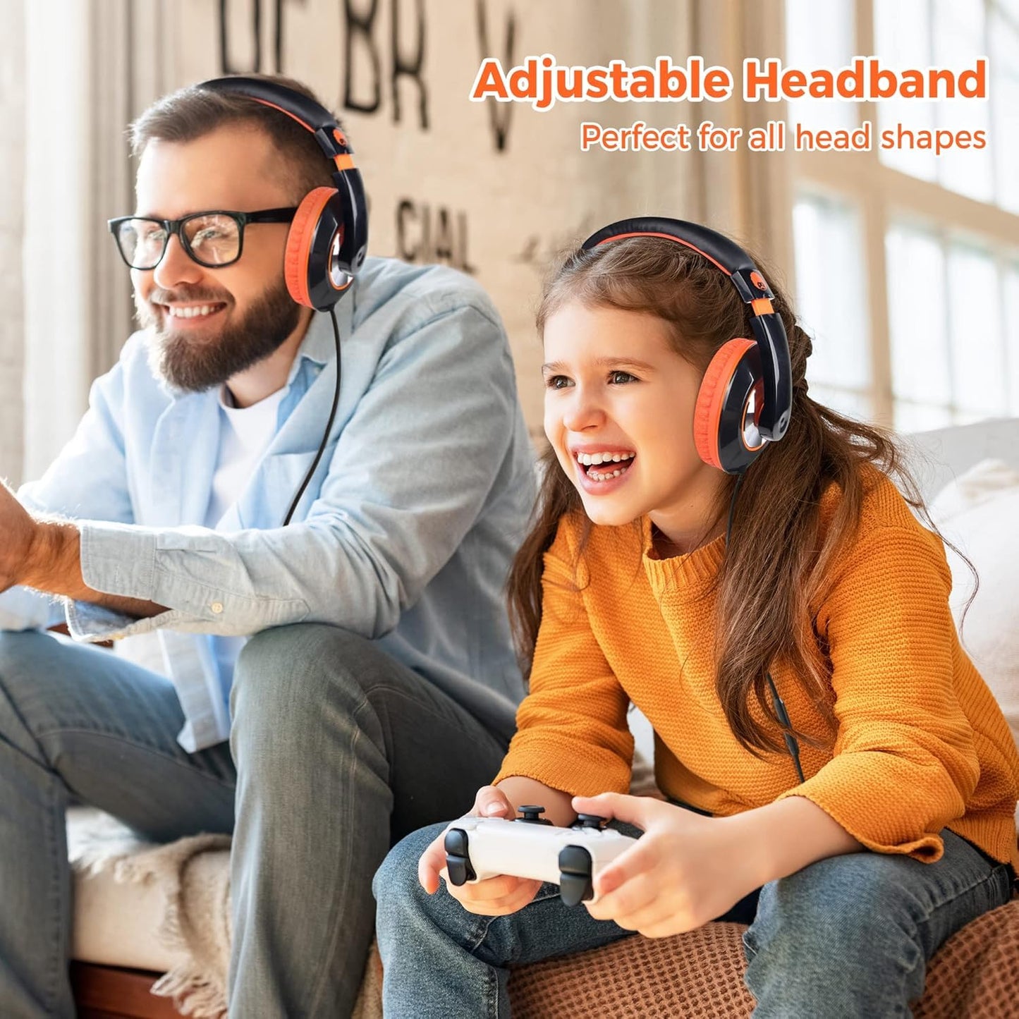 rockpapa Comfort+ Kids Headphones with Microphone, Boys Girls Student Over-Ear Headphones Wired for School Classroom Laptop PC Computer Tablet Black…