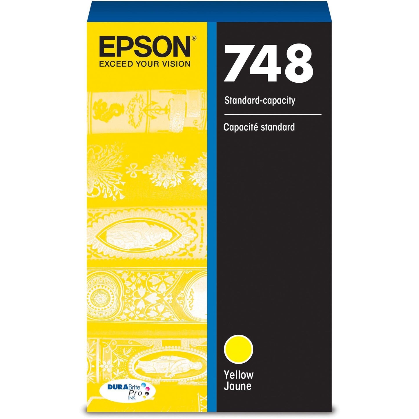 Epson 748 DURABrite Pro Ink Standard Capacity Yellow Cartridge (T748420) Works with Workforce WF-6530, WF-6590, WF-8590, WF-6090, WF-8090