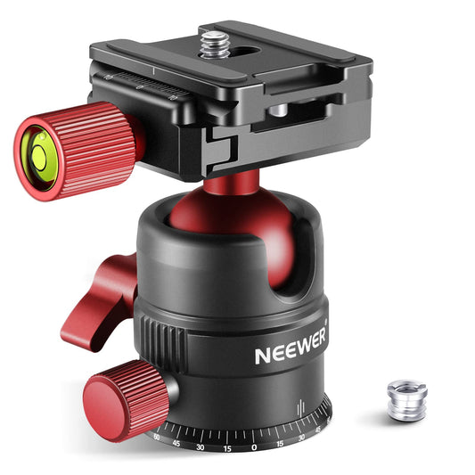 NEEWER Tripod Head, 360° Rotating Panoramic Ball Head with 1/4” Quick Shoe Plate for Tripod Monopod Slider DSLR Camera Camcorder, Max Load up