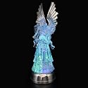 DRomance 14" Angel Snow Globe Lantern Battery Operated with 6 Hour Timer Color Changing LED Light Trumpet Angel Swirling Glitter Water Lamp
